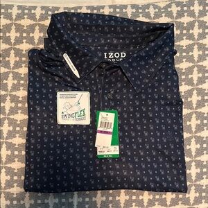Izod Blue Polo Golf Shirt Classic Business-Casual